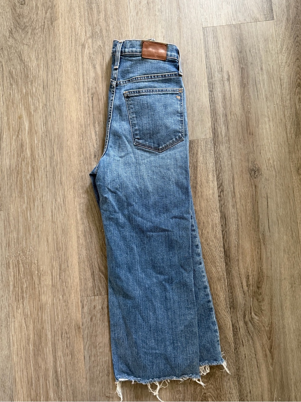 Classic Women's Blue Denim Jeans with Raw Hem